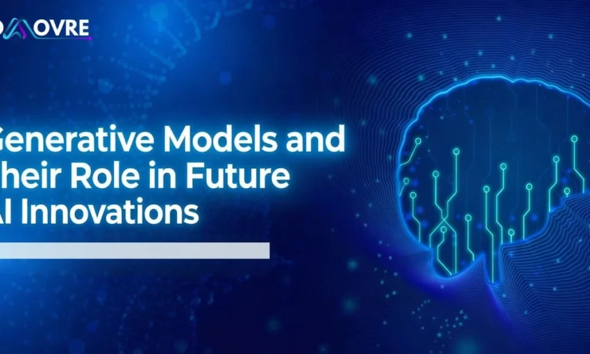 Generative Models and Their Role in Future AI Innovations, with a graphic of a brain.